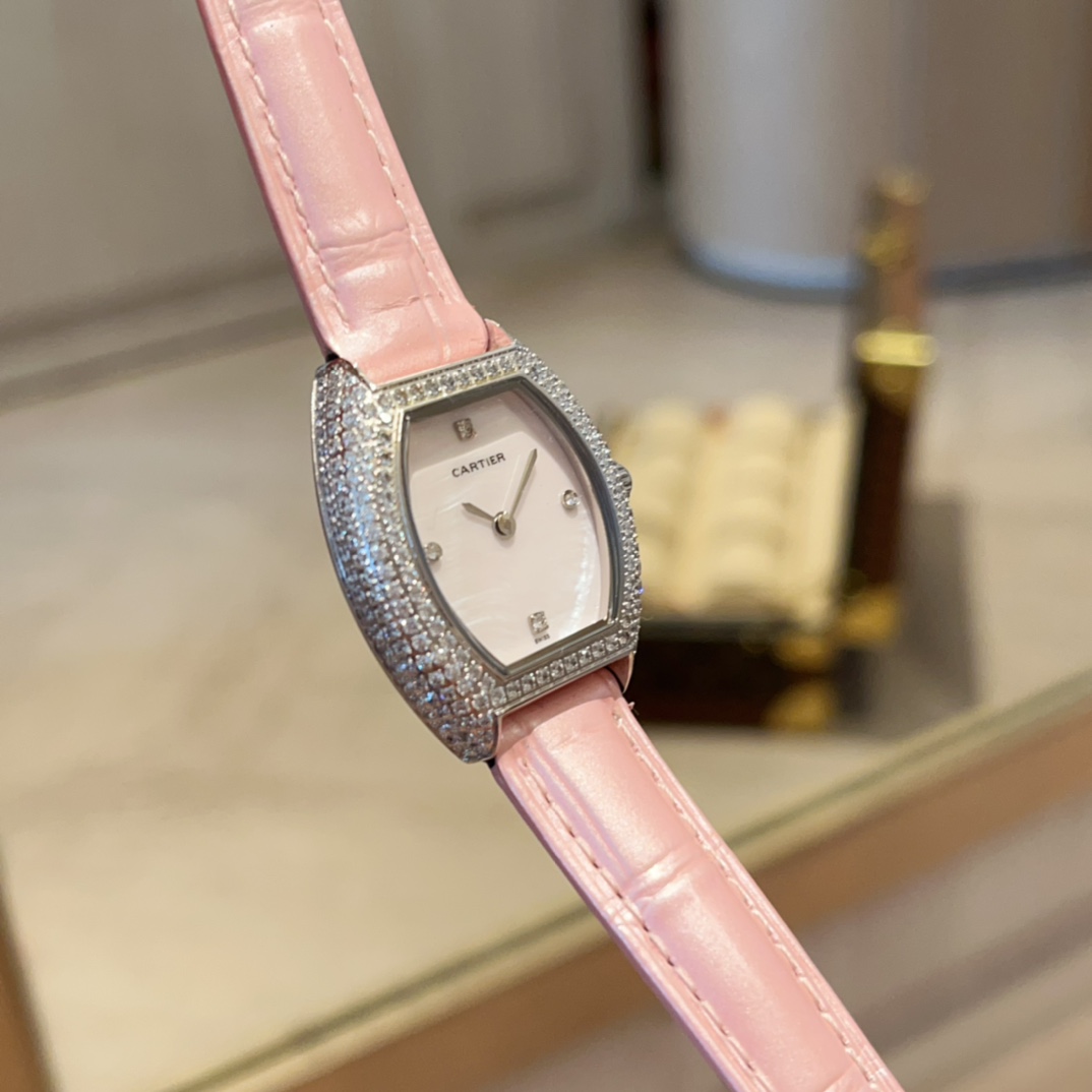 Carti Mini Lady Watch Tonneau 33mm*28mm Pink