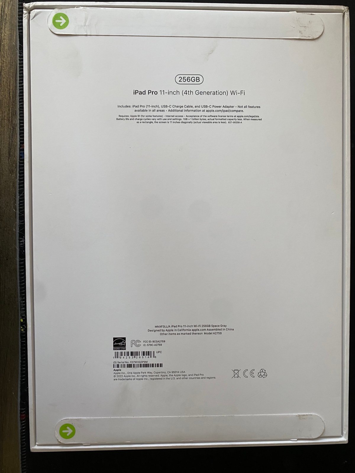 Brandnew iPad Pro 11-inch (4th Gen) 256 GB A2759 M2 Chipset space grey 9X79