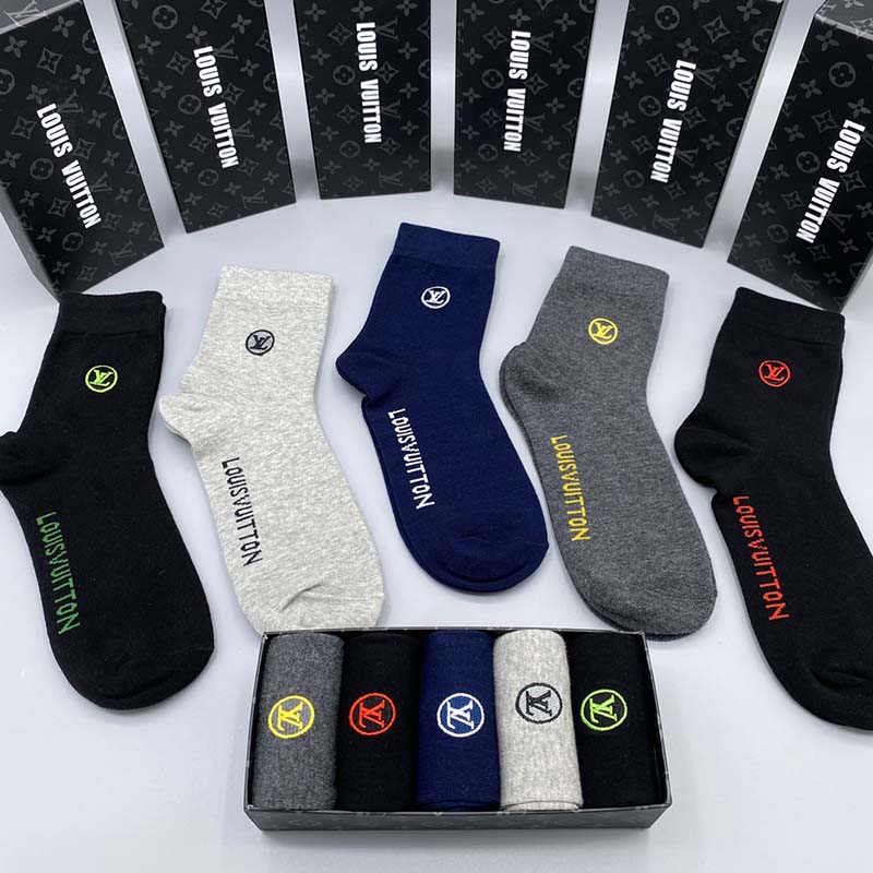 Set of 5 Pairs of Cotton Breathable Crew Socks WZ-924000244