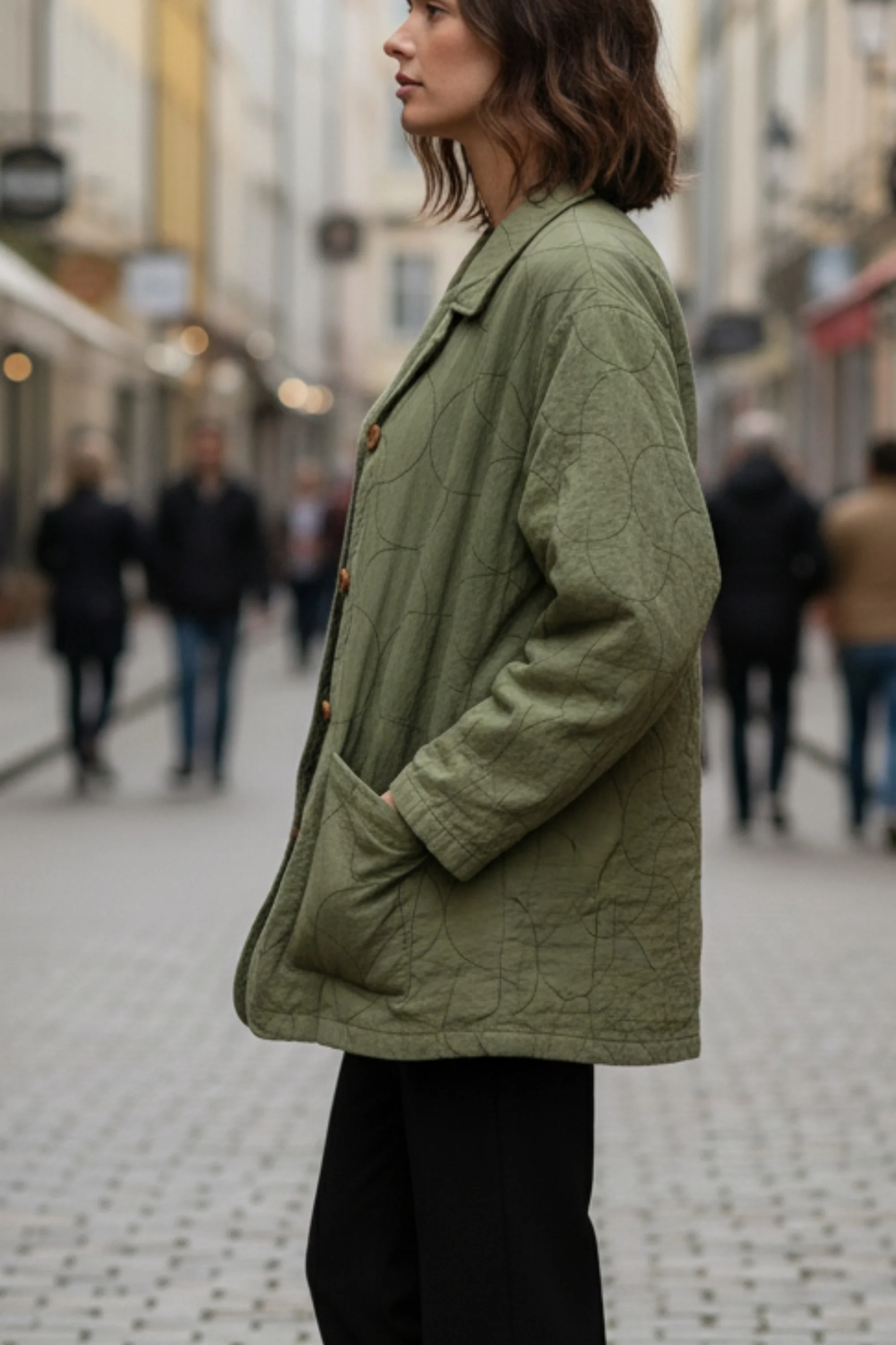 Olive Quilted Shacket
