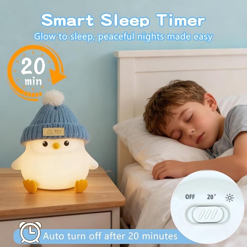 Penguin Lamp with Knit Hat