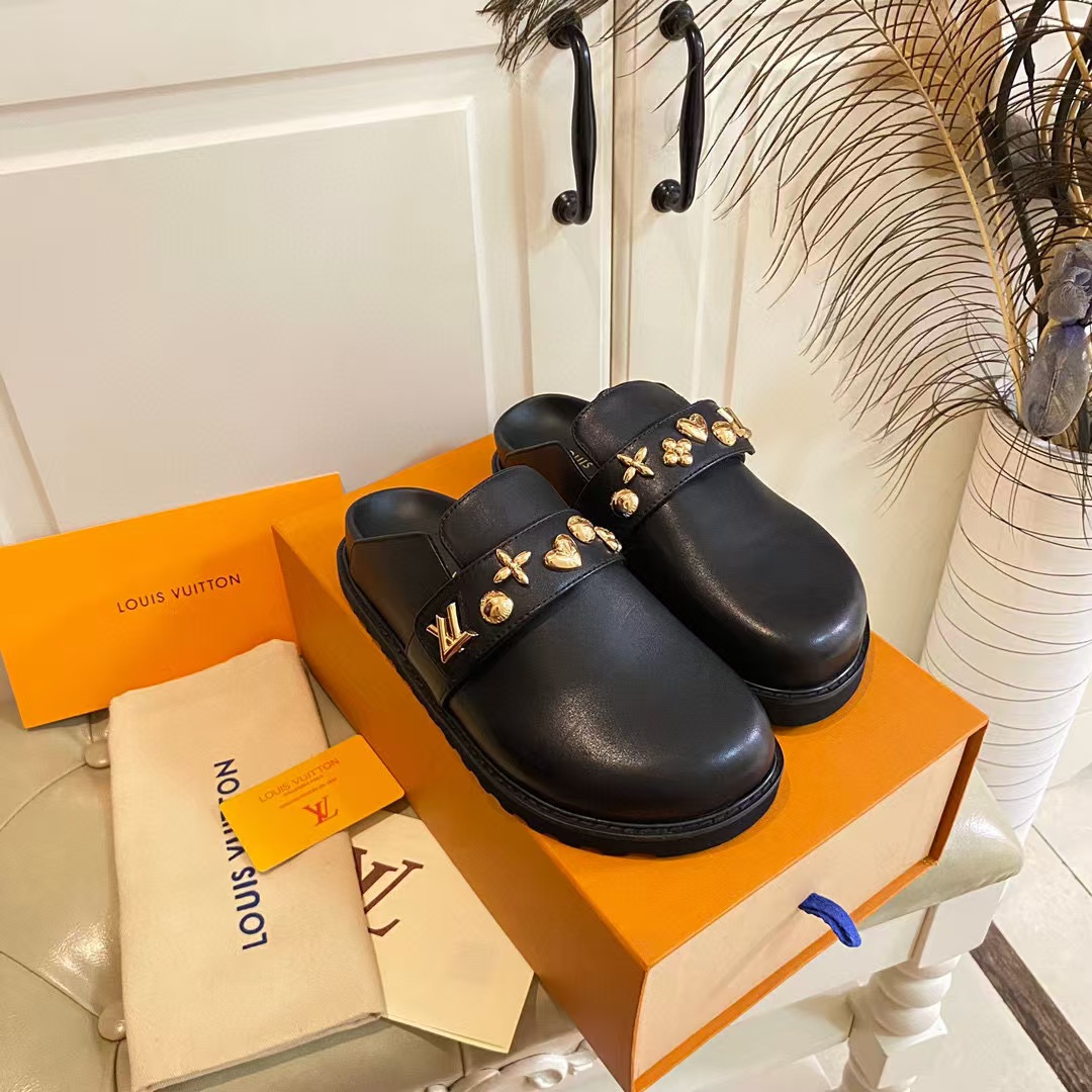 Classic Real Leather Adjustable Straps Slippers LX-872226