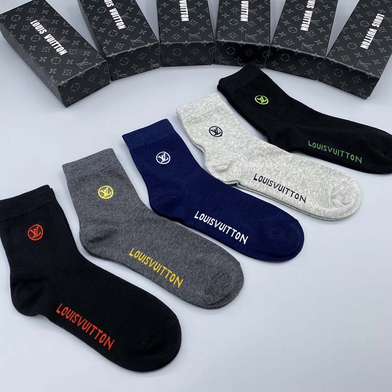 Set of 5 Pairs of Cotton Breathable Crew Socks WZ-924000256