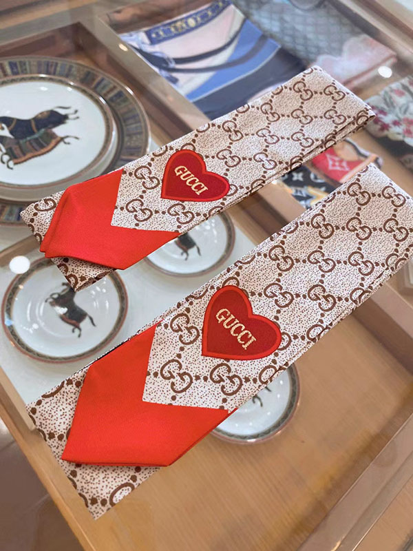 120x8cm Hearts Embroidery Handbag Ribbon Scarf Neck Bow WJ-987015