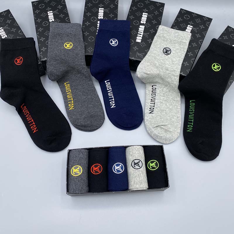Set of 5 Pairs of Cotton Breathable Crew Socks WZ-924000256