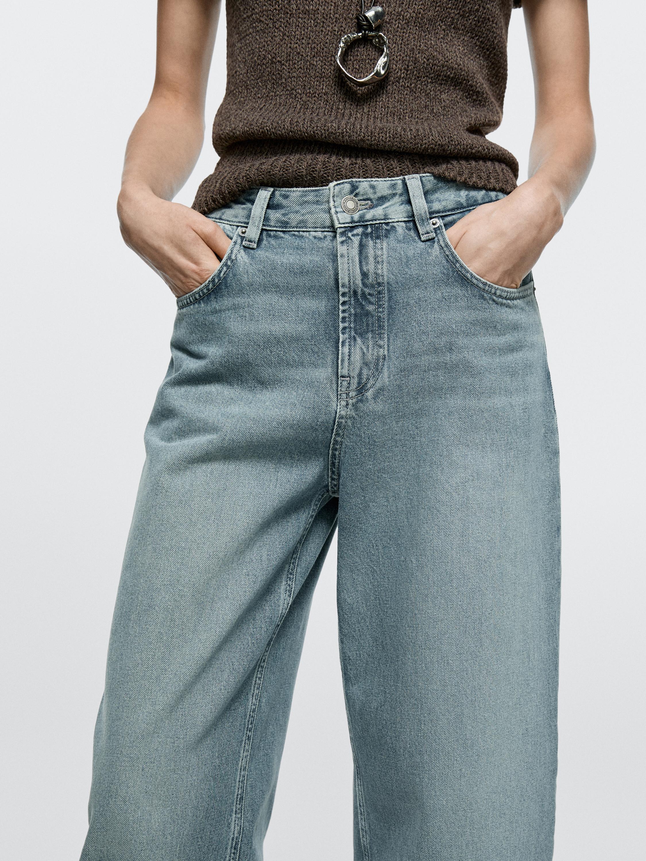 Jeans barrel fit tiro alto
