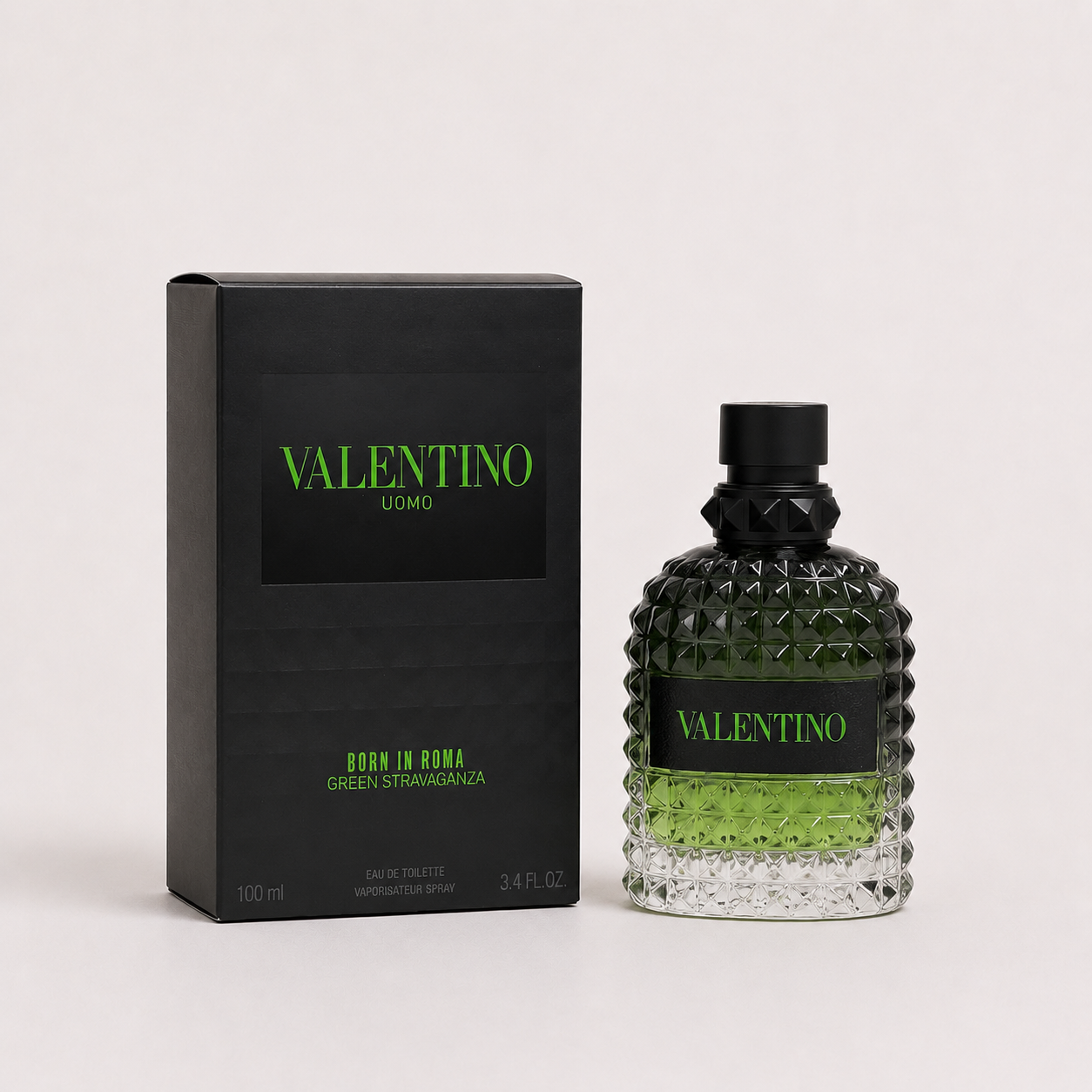 X74：Valentino Uomo Born in Roma Green Stravaganza Eau de Toilette Spray 3.4 fl. oz. / 100 ml
