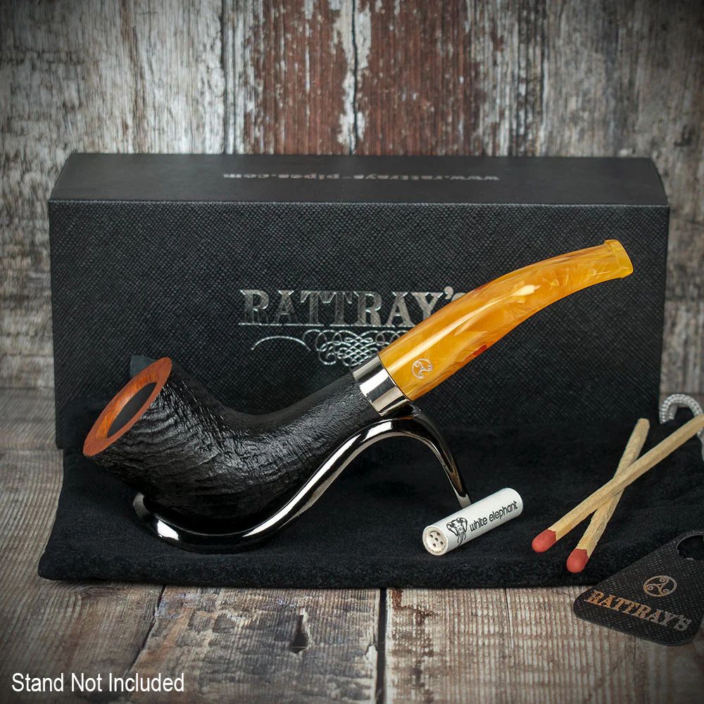 Rattray's Samhain Sandblast Yellow Briar Smoking Pipe - Shape 45