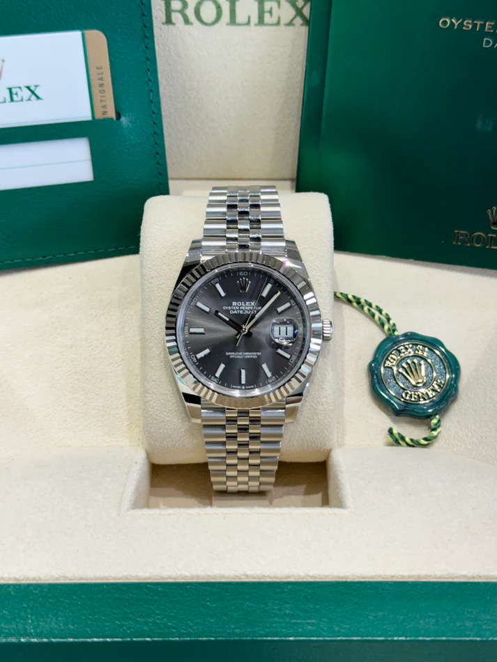 【Super Clone】RLX  Datejust 126334 Dark Rhodium Index Jubilee 41mm Stainless Steel
