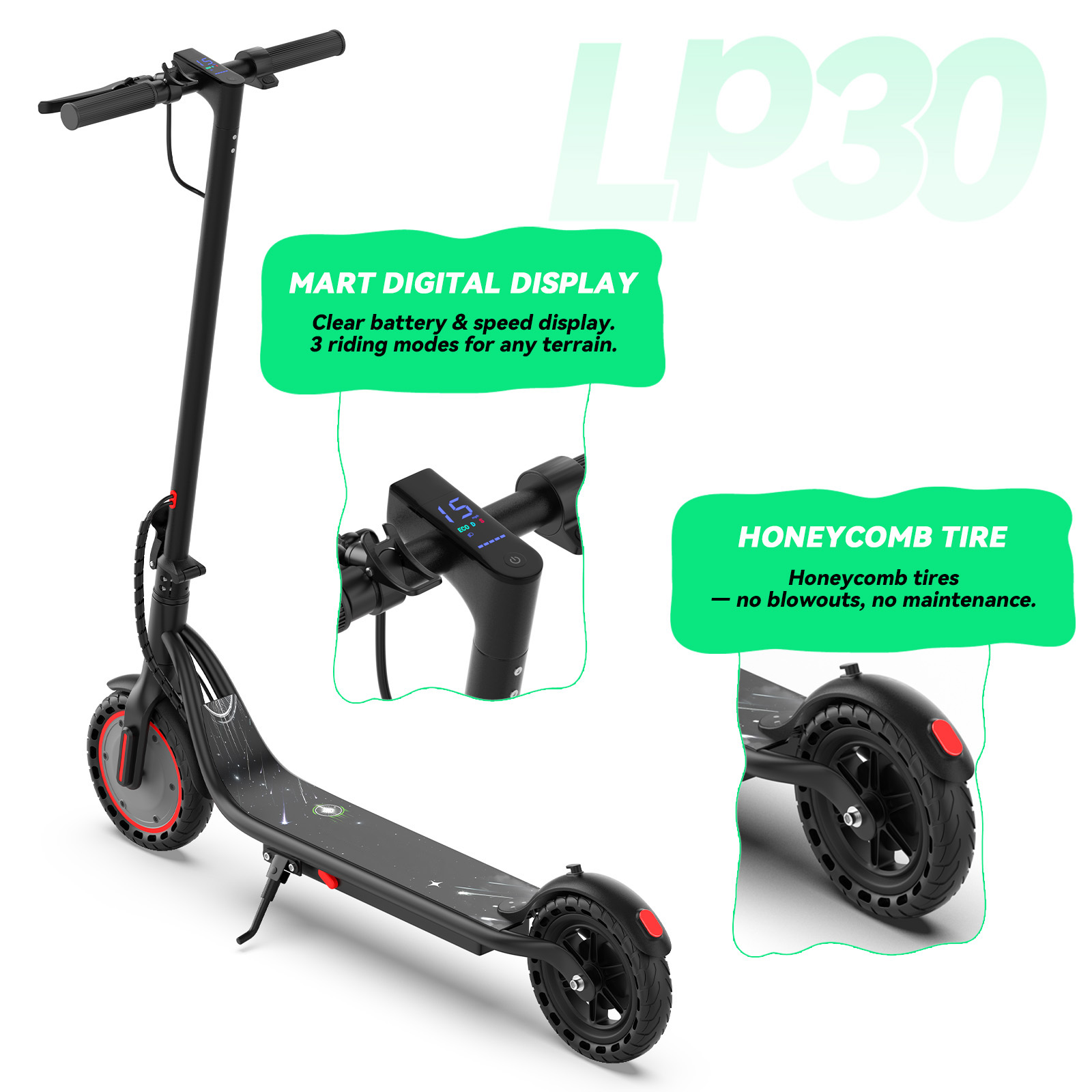 LadPed LP30 Electric Scooter 350W 5.2 Ah Foldable