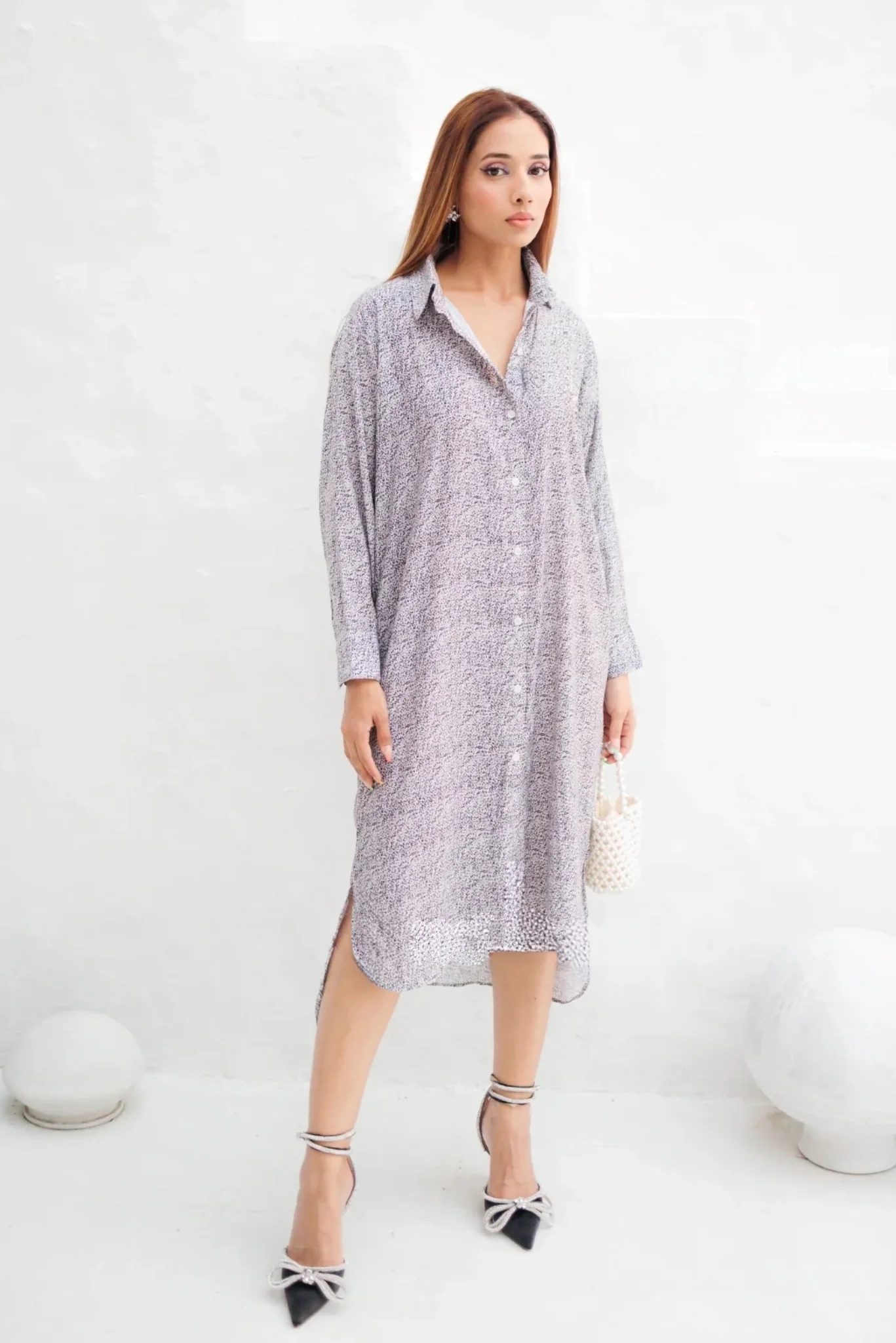 Break The Code Oversized Shirt Dress