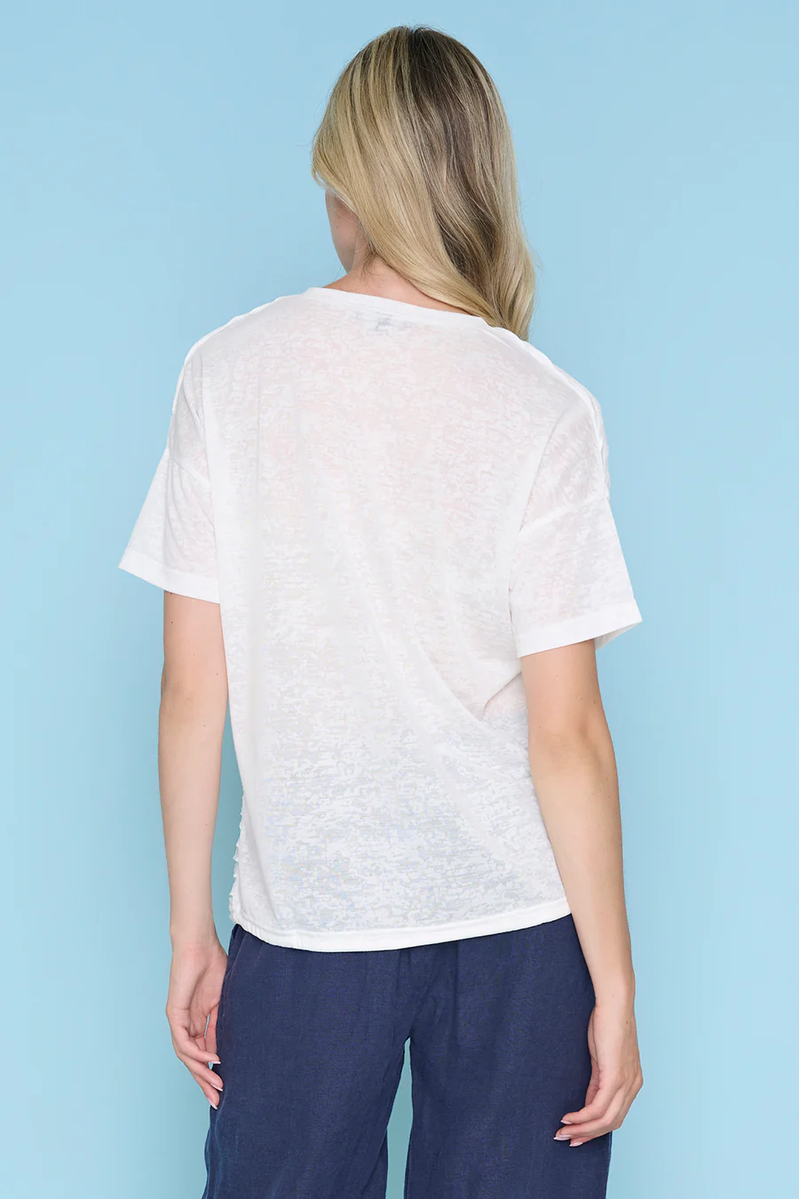 V-Neck Drawstring Hem Top