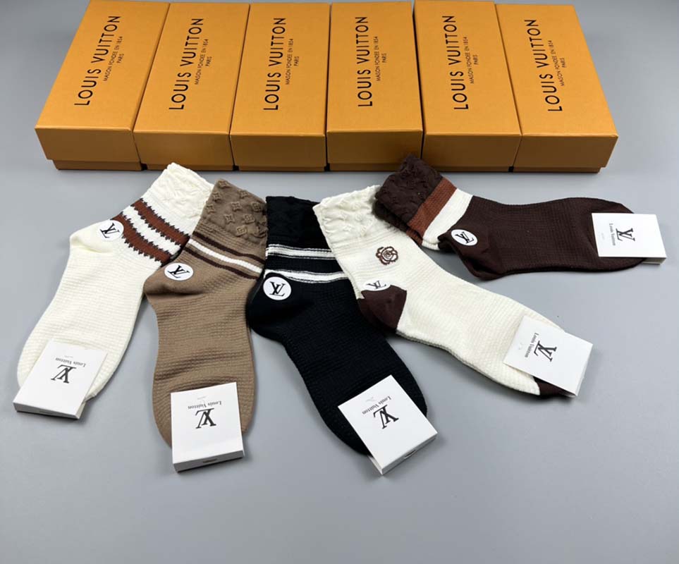 Set of 5 Pairs of Cotton Breathable Crew Socks WZ-924000251