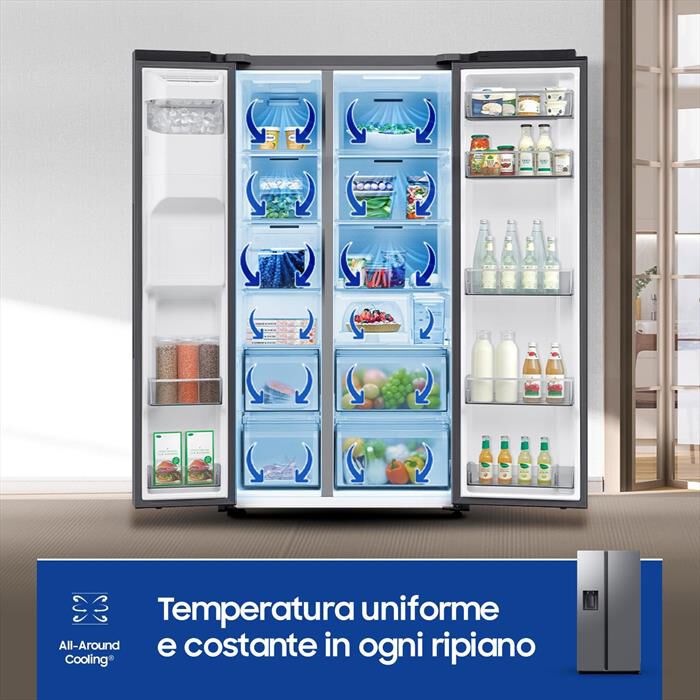 SAMSUNG - Frigorifero side by side RS70F65KETEF Classe E-Inox