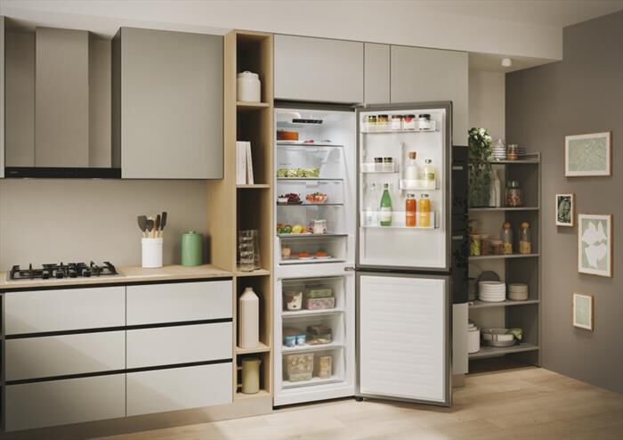 CANDY - Frigorifero combinato CNCQ2T618EX Classe E 355 lt-Stainless steel