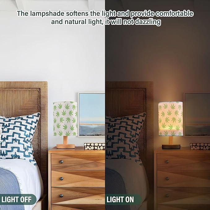 Table Lamp Green Marijuana Leaf Cannabis Weed Leaves on