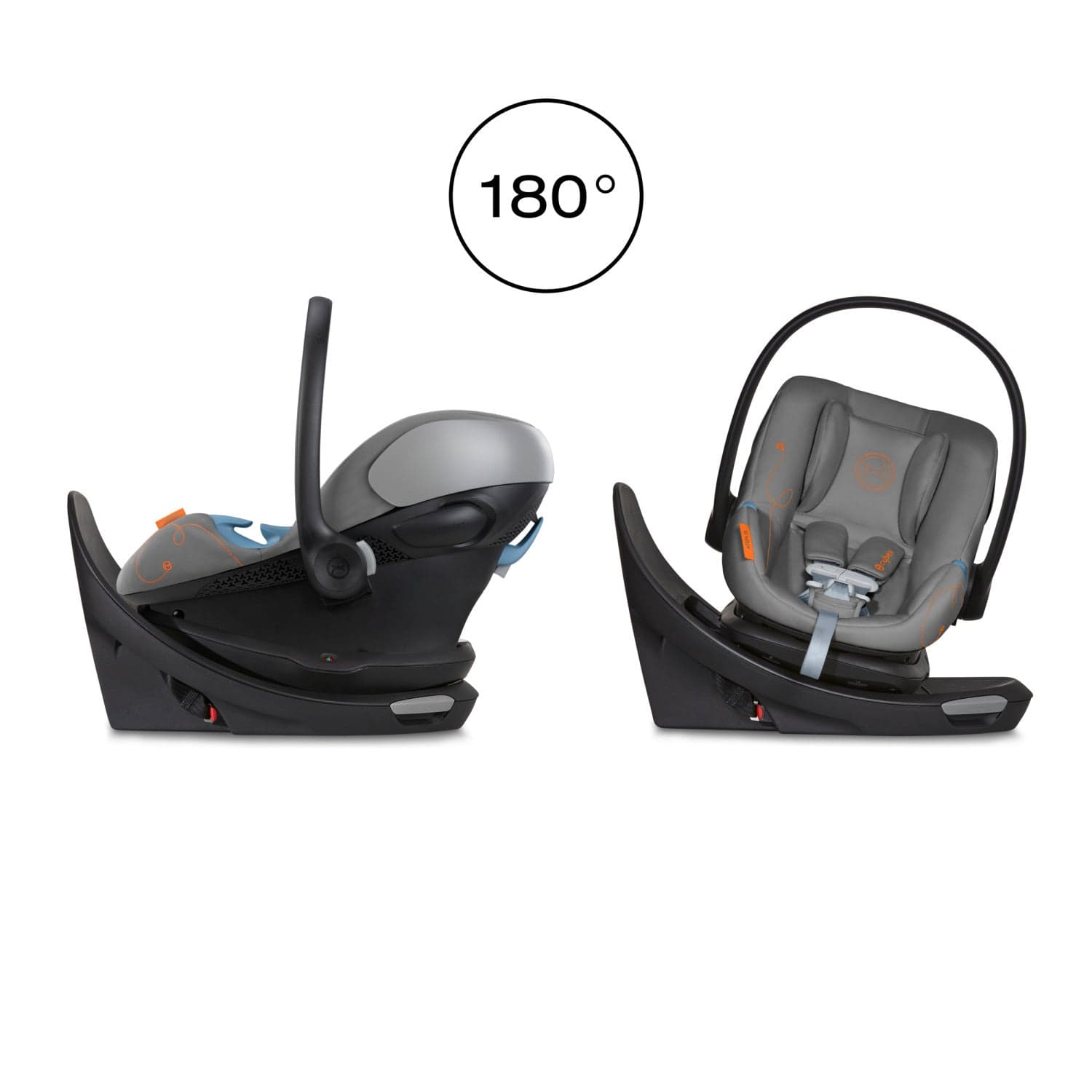 Cybex Aton G Swivel SensorSafe Rotating Infant Car Seat - Lava Grey
