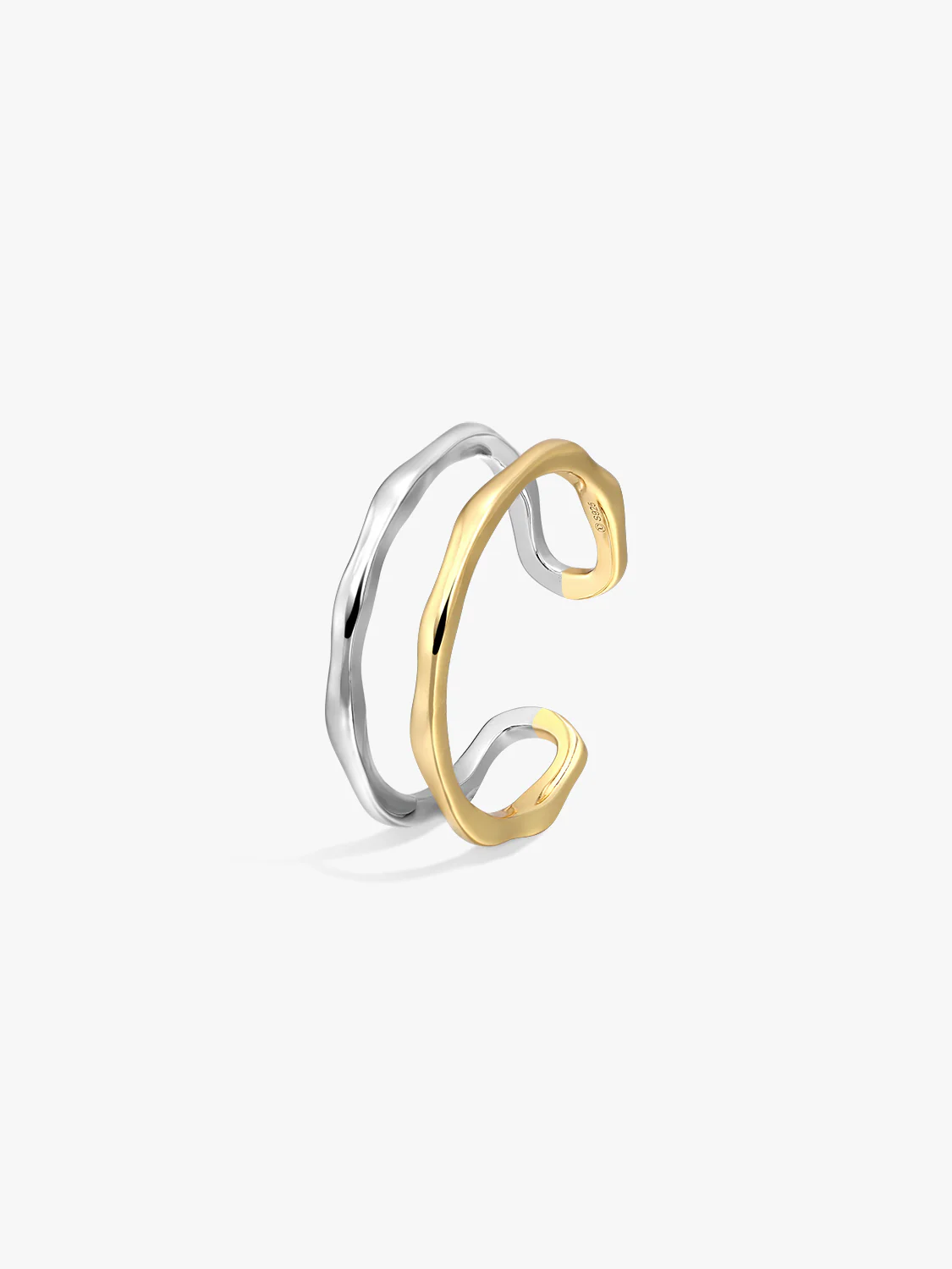 Mixed Ripple Double Ring