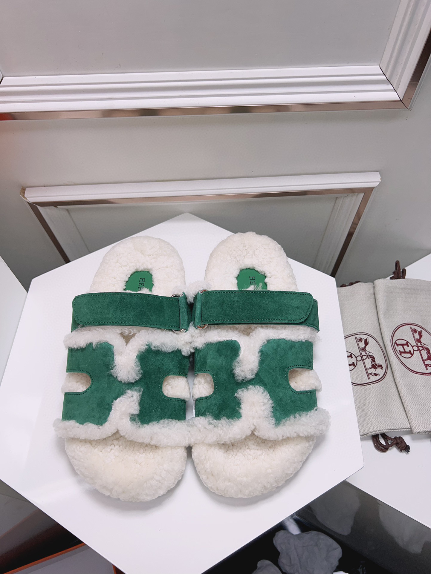 Fashion Winter Fleece Sandals With Adjustable Straps LX-872097