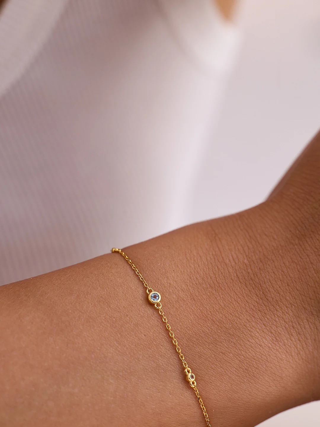 Blue Topaz & Sapphire Station Bracelet