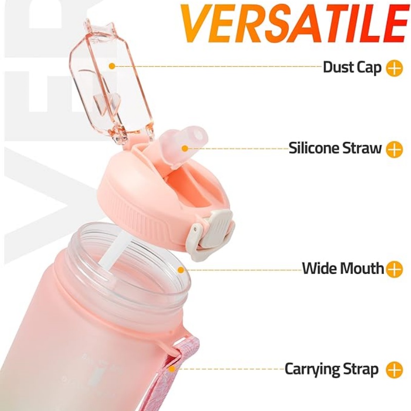 THERMOCLOUD Motivational Water Bottle with Time Marker