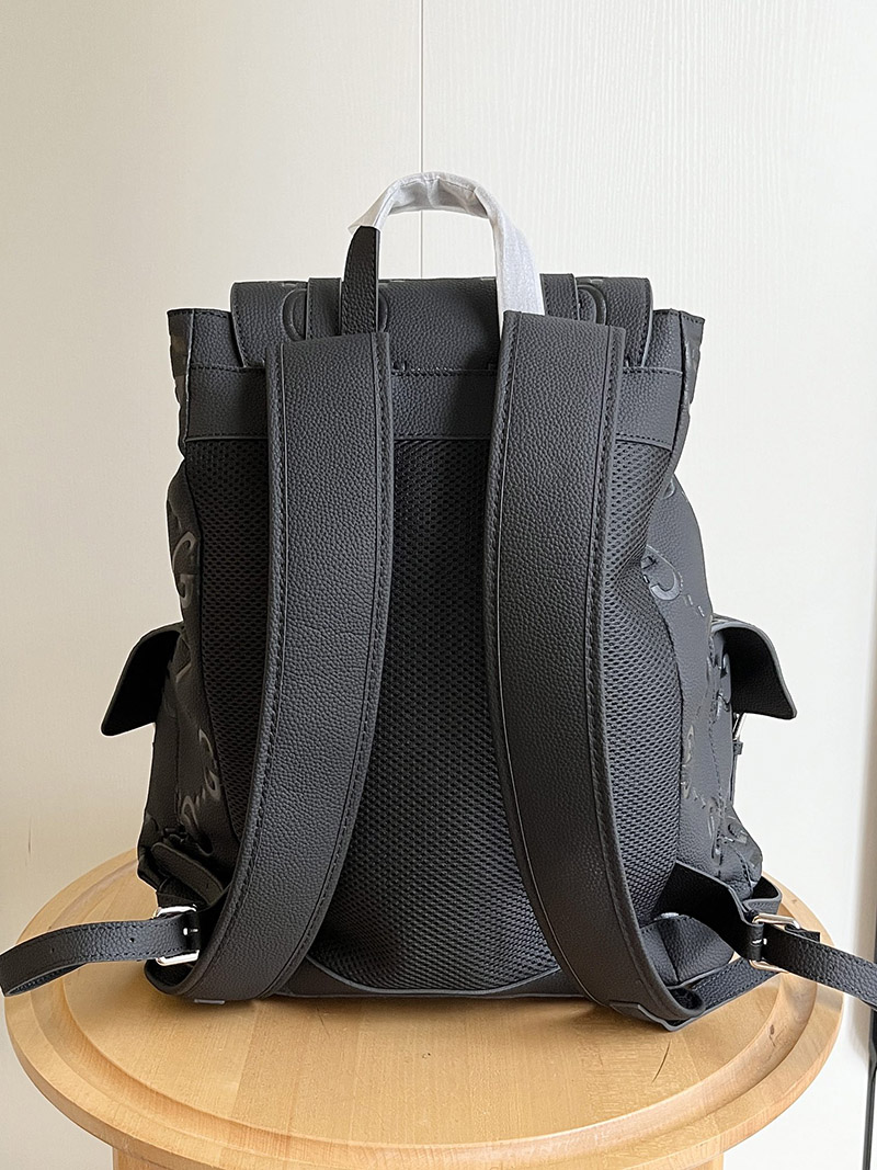 13.4″x16.1″x4.7″ Black Leather Backpack BB-921725