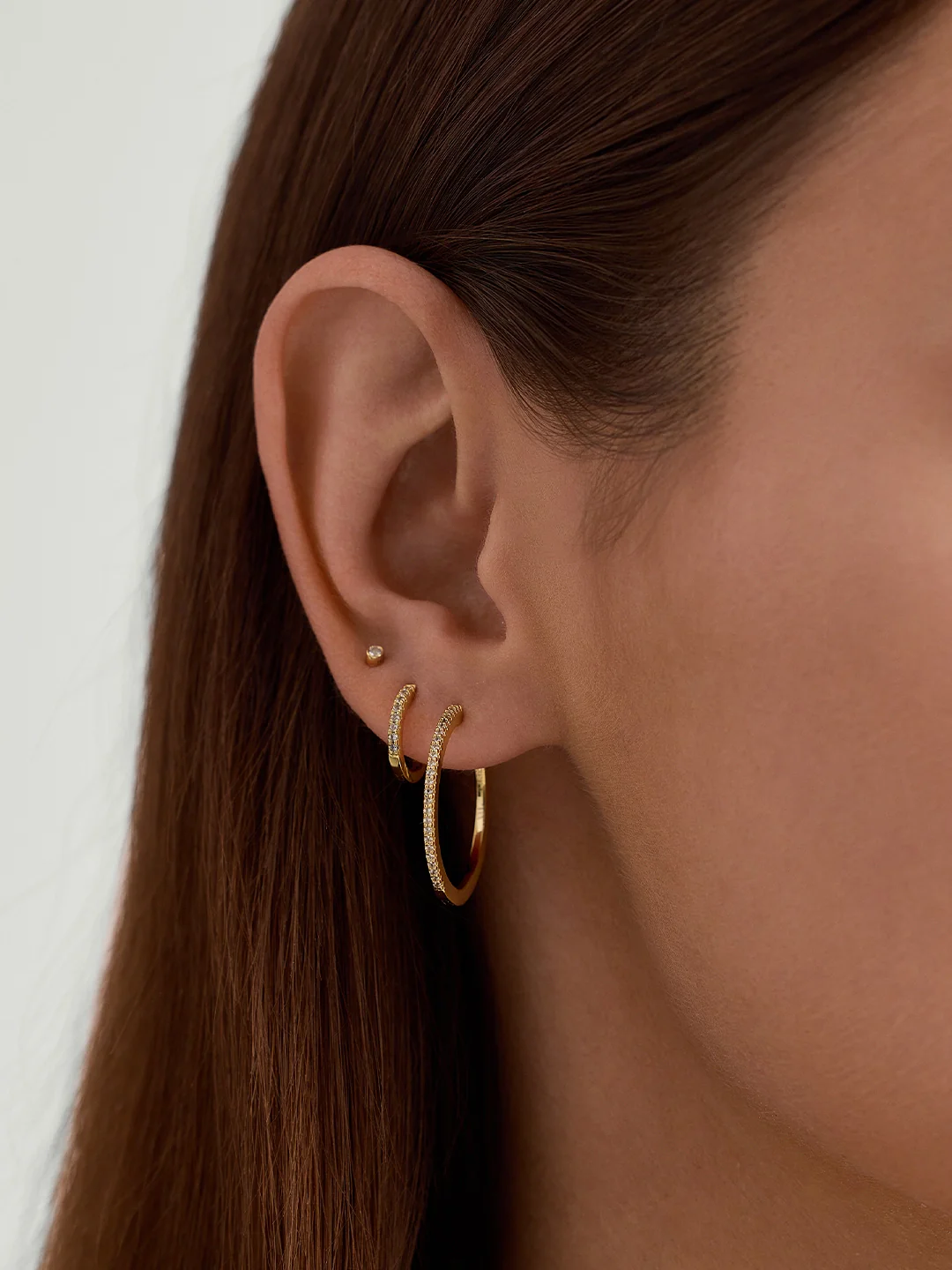 Large Pave Sapphire Hoops