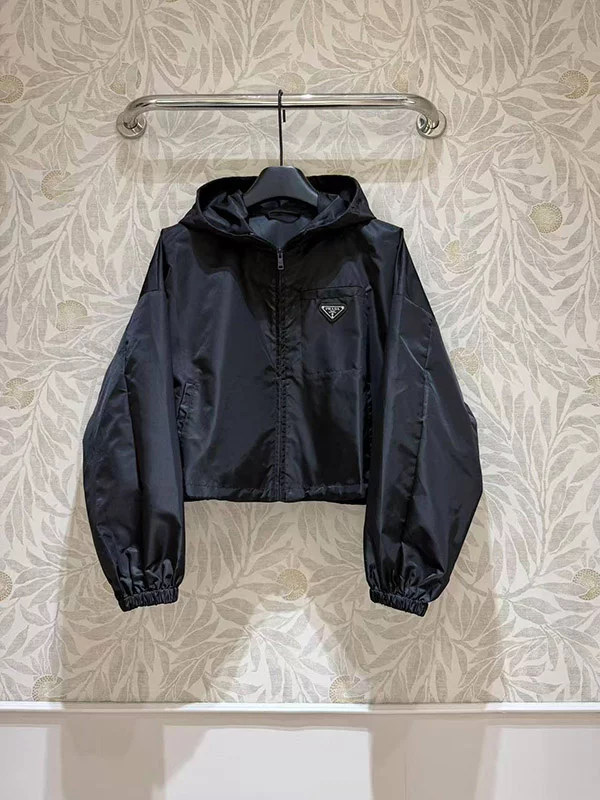 Nylon hooded short jacket WT-813082