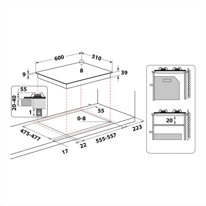 HOTPOINT ARISTON - Piano cottura a gas PCN 642 IX/HAR 59cm-Inox