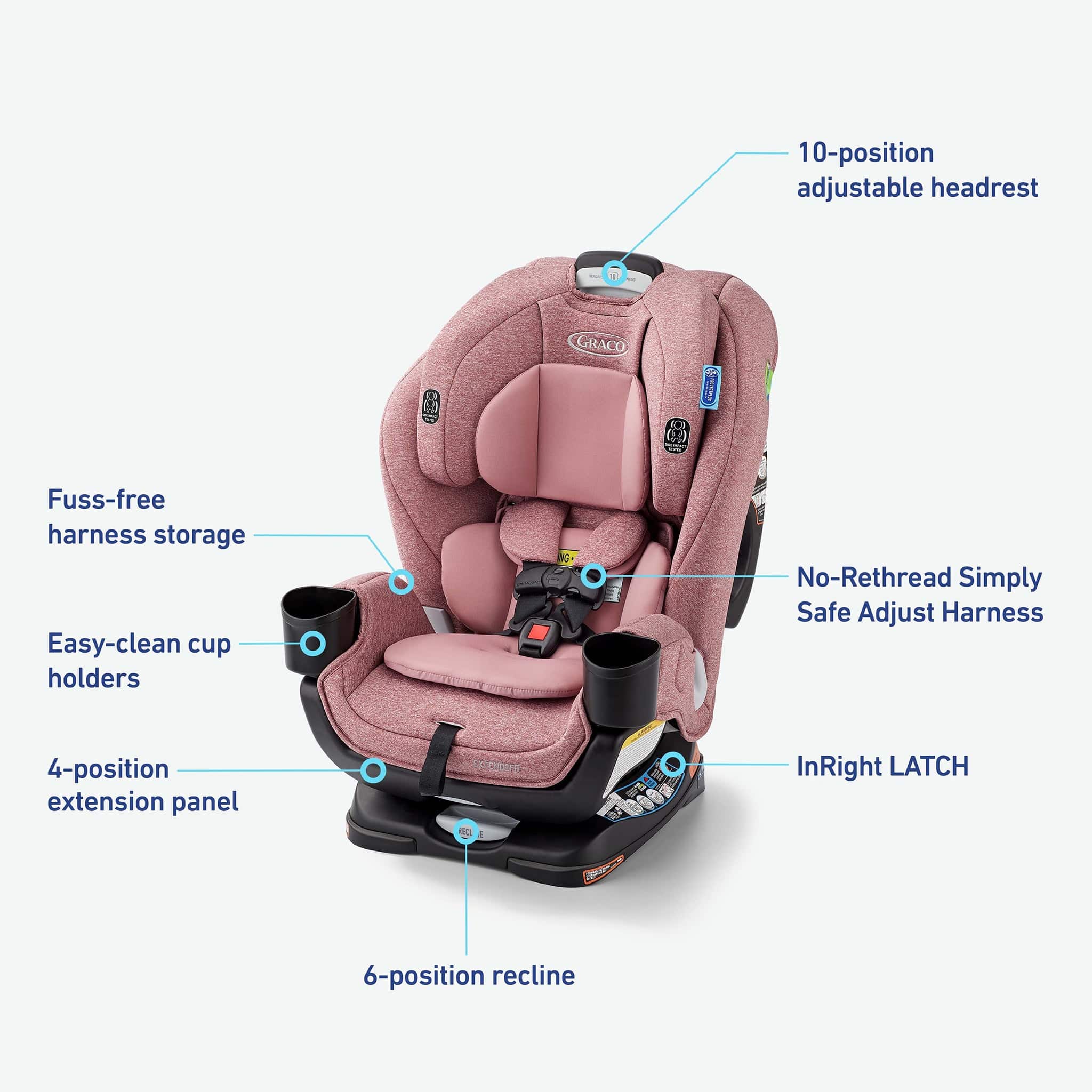 Graco Extend2Fit 3-in-1 All-in-One Convertible Car Seat - Talia