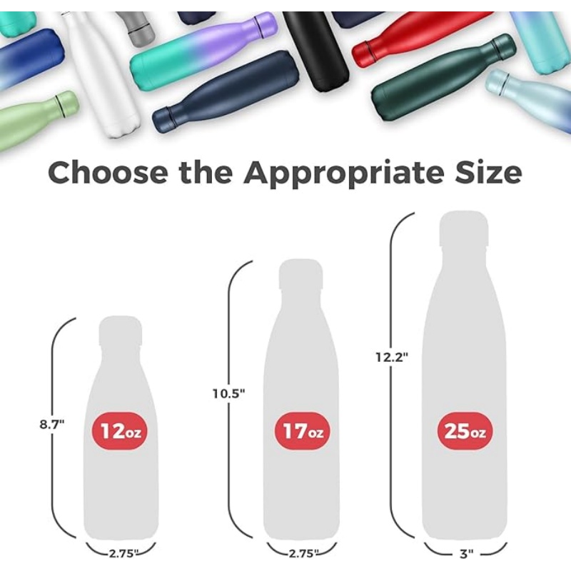 THERMOCLOUD 25oz Insulated Water Bottle 1/2 Pack