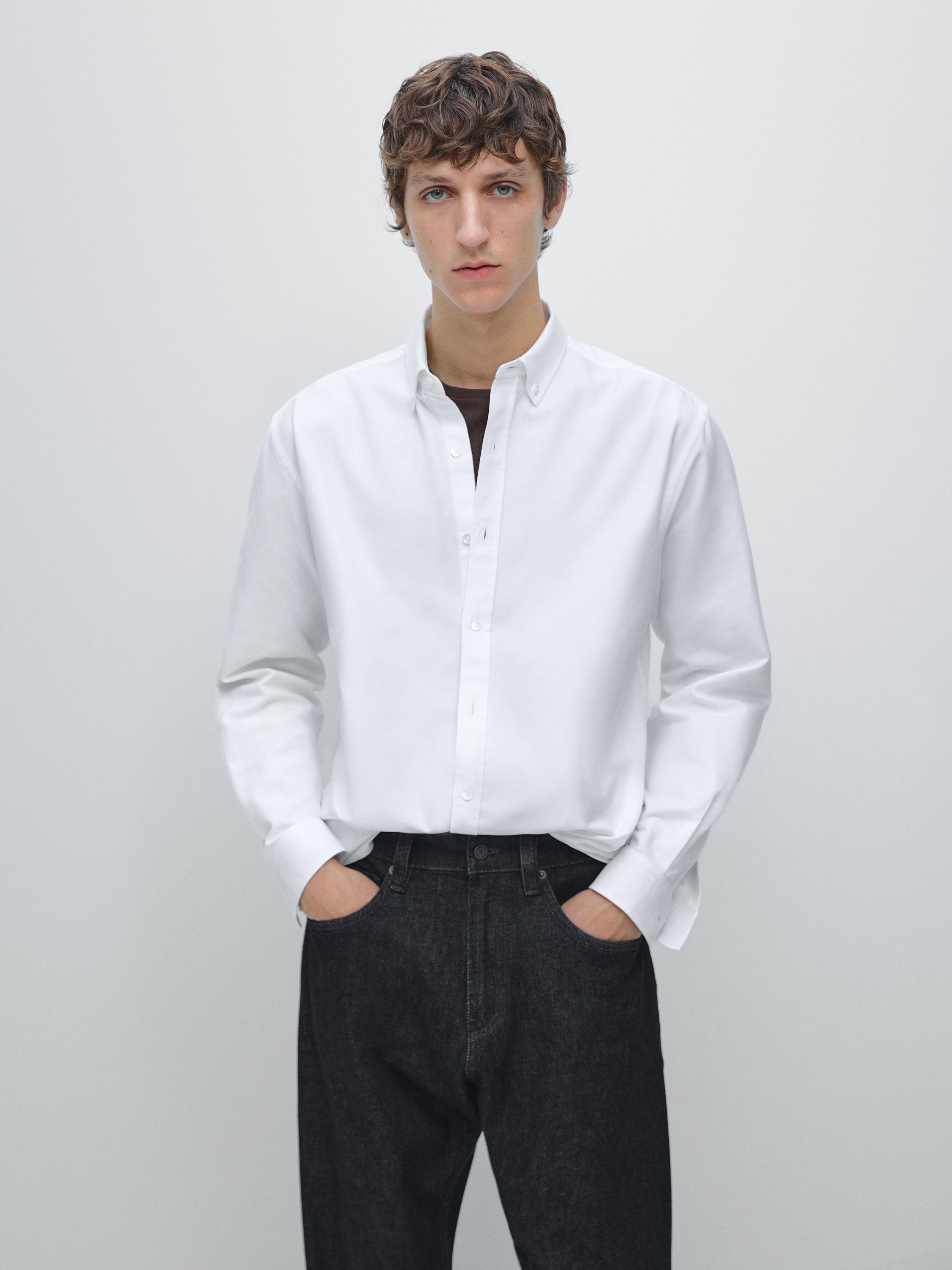 Camisa regular fit oxford 100% algodón