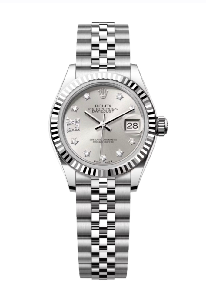 Rolex Lady-Datejust 28mm 279174 Silver Diamond Dial Oyster Bracelet & Rolex Milgauss116400GV-0001 40mm
