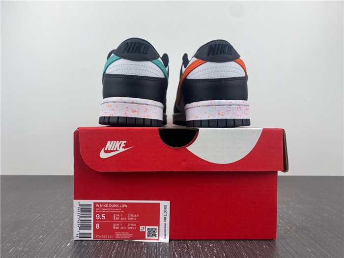 NK Dunk Low Multiple Swooshes White Washed Teal FD4623-131