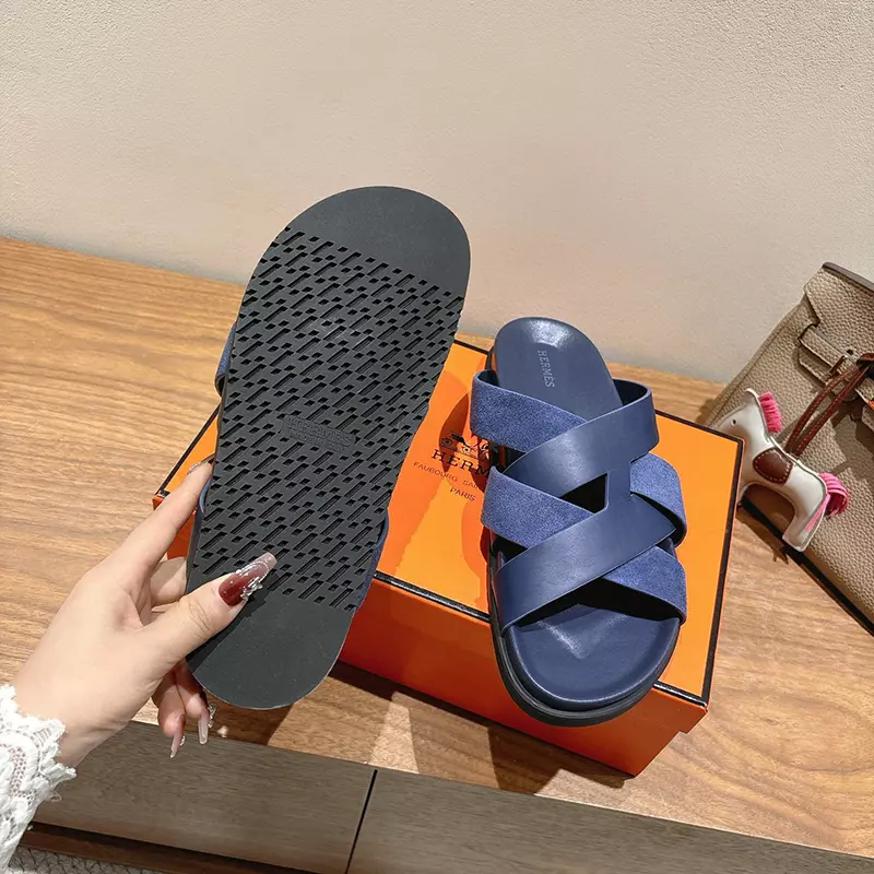 Fashion High Quality Real Leather Slippers LX-872319