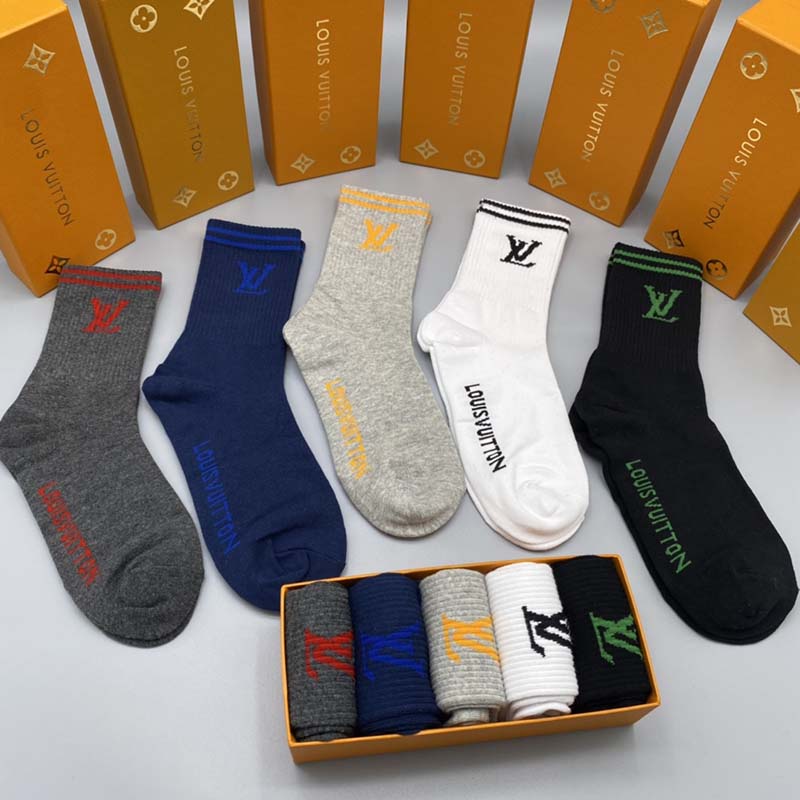 Set of 5 Pairs of Cotton Breathable Crew Socks WZ-924000238