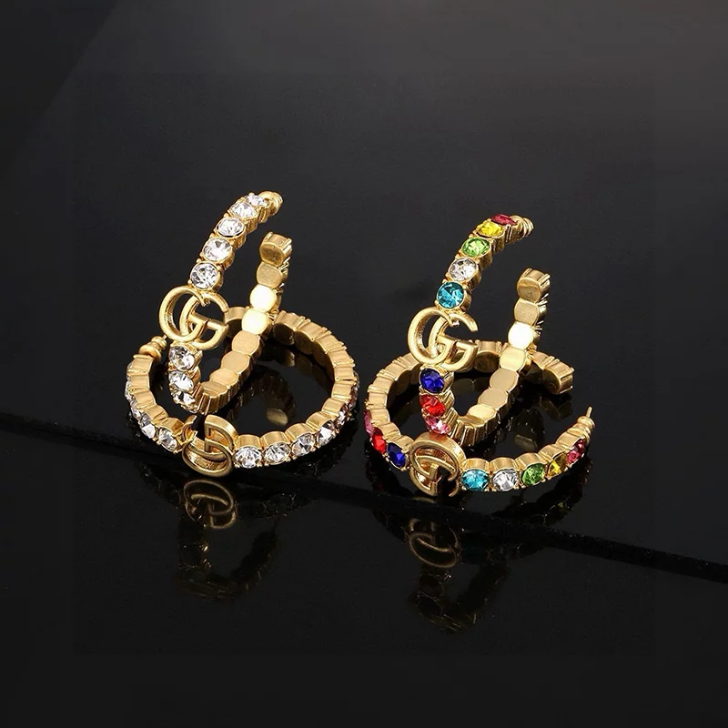 Fashion Colorful Stone-set Circular earrings(2Colors) ED-931252