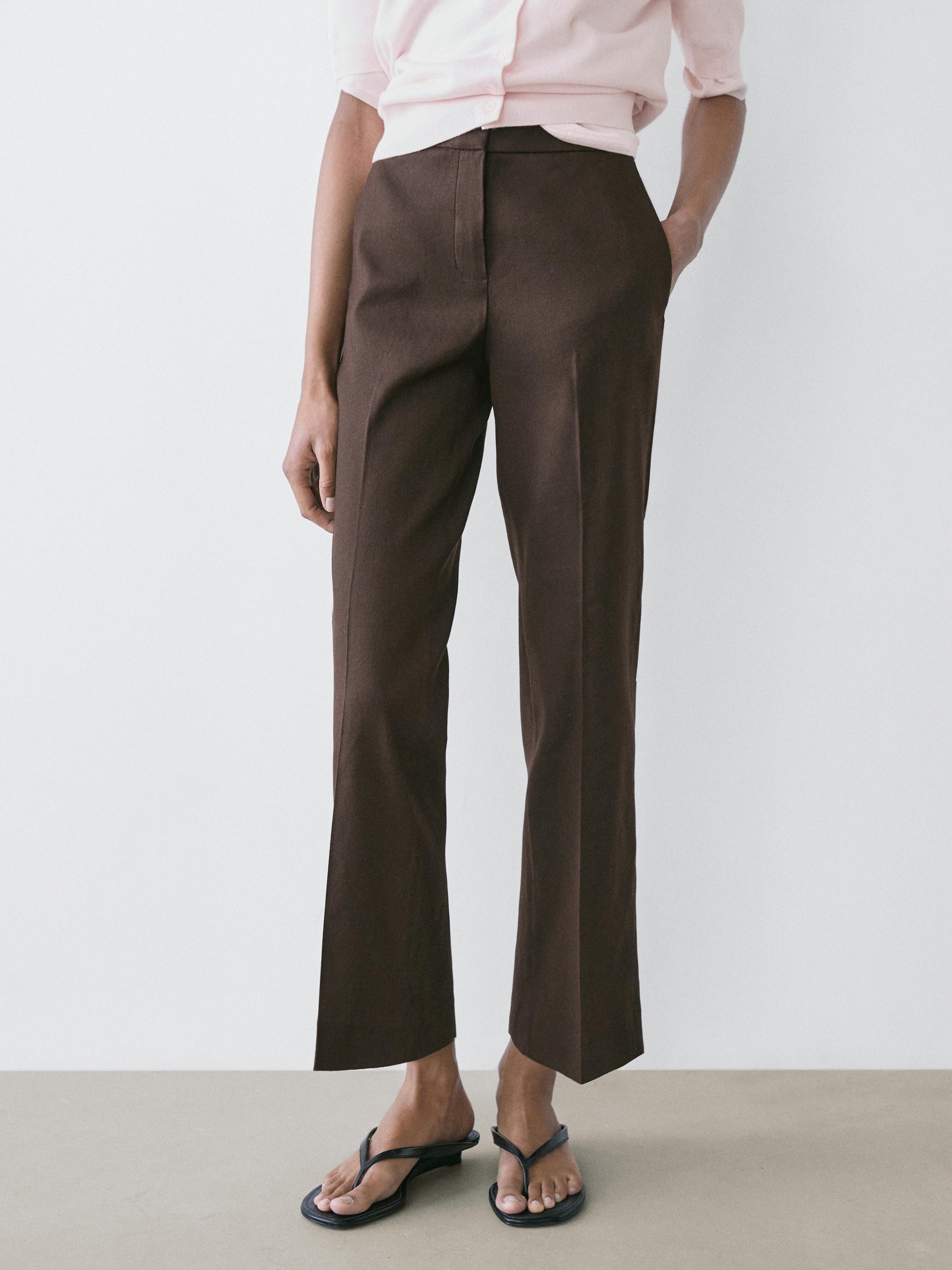 Pantalón quick-flare con lino