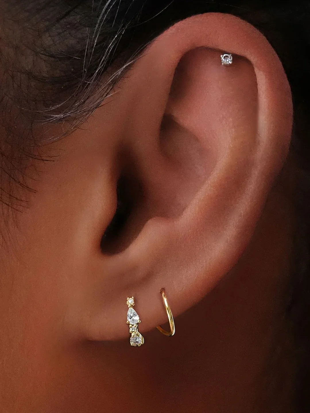 Cascading Sapphire Double Huggies