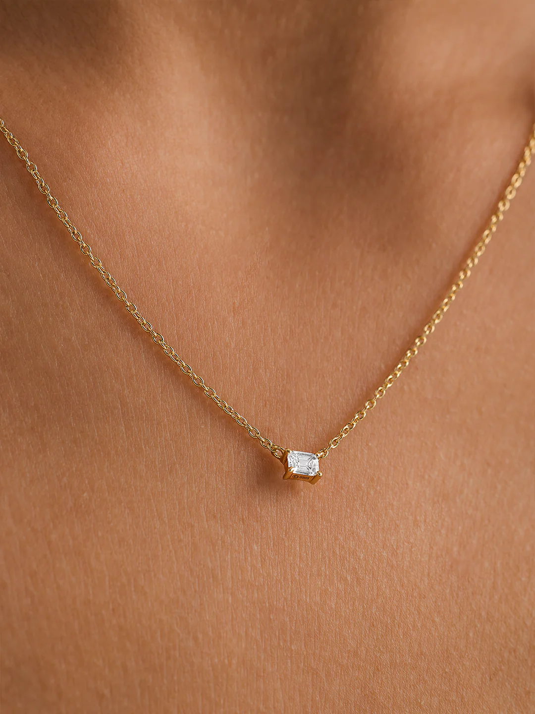 Emerald Cut Sapphire Necklace