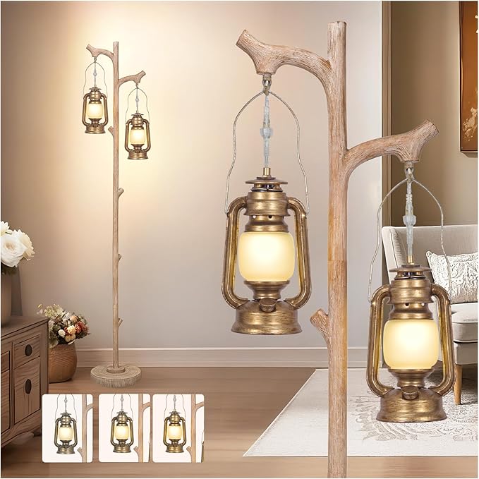 LUMIGROVE Vintage 68” Tall Floor Lamp with Lanterns
