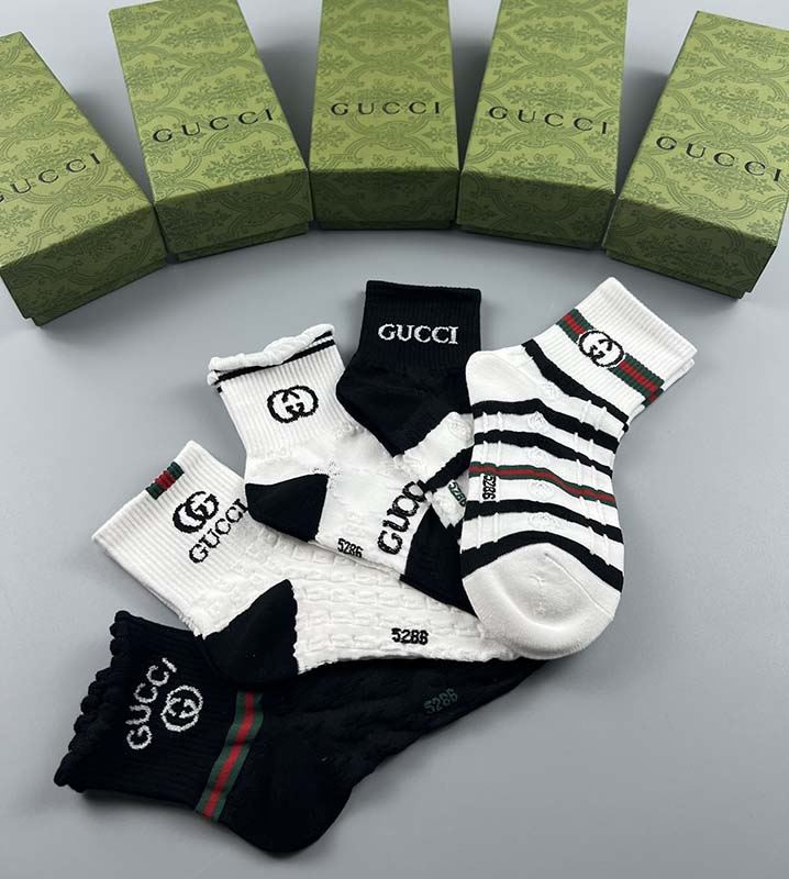 Set of 5 Pairs of Cotton Anti-bacterial Ankle Socks WZ-924000148