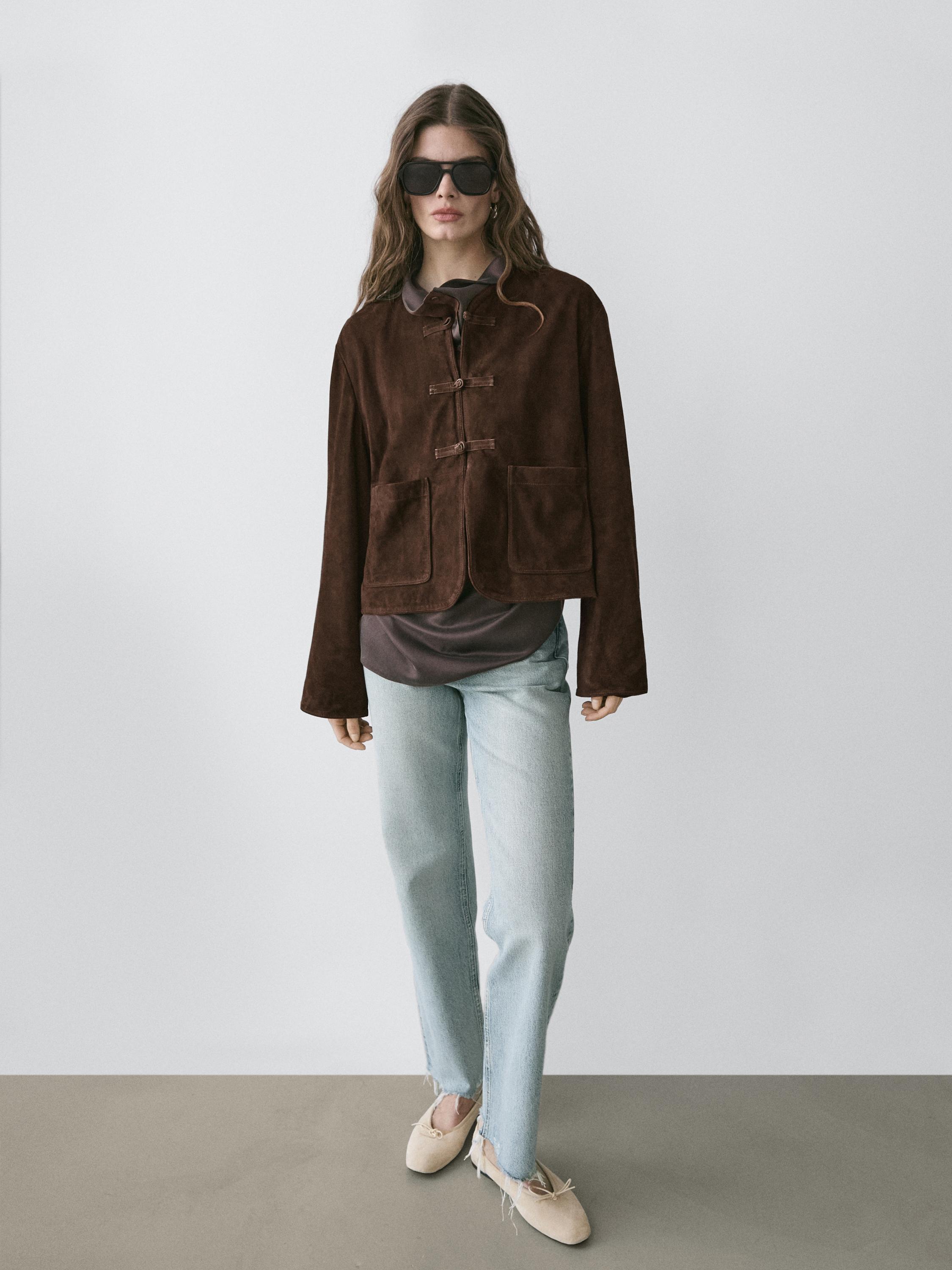 Chaqueta corta piel ante
