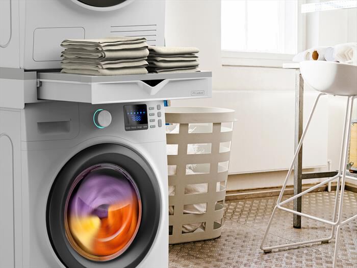 MELICONI - Kit sovrapposizione lavatrice TORRE DUO-Tecnopolimero bianco e grigio