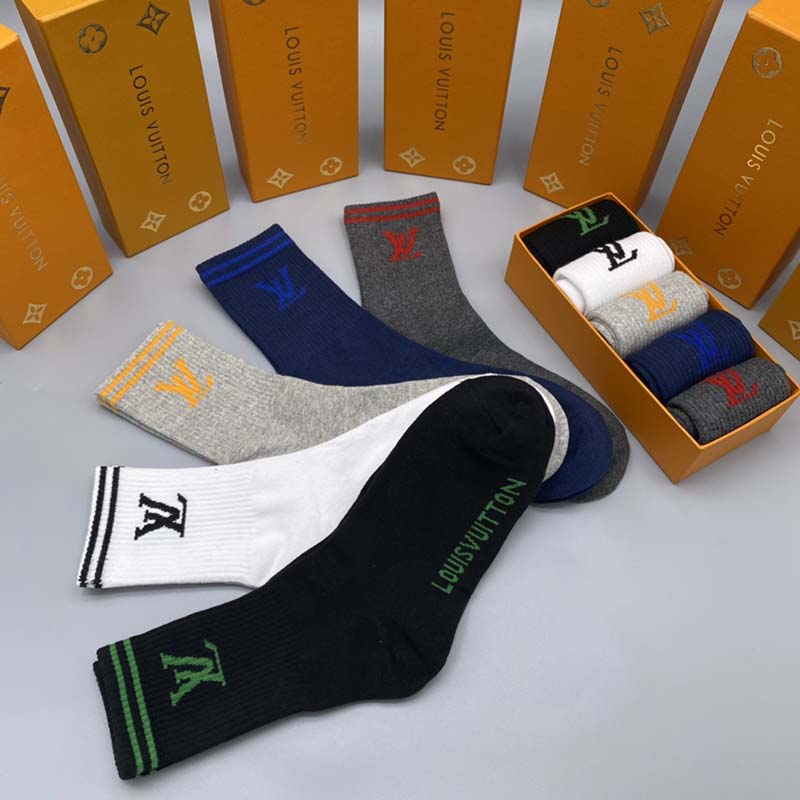 Set of 5 Pairs of Cotton Breathable Crew Socks WZ-924000238