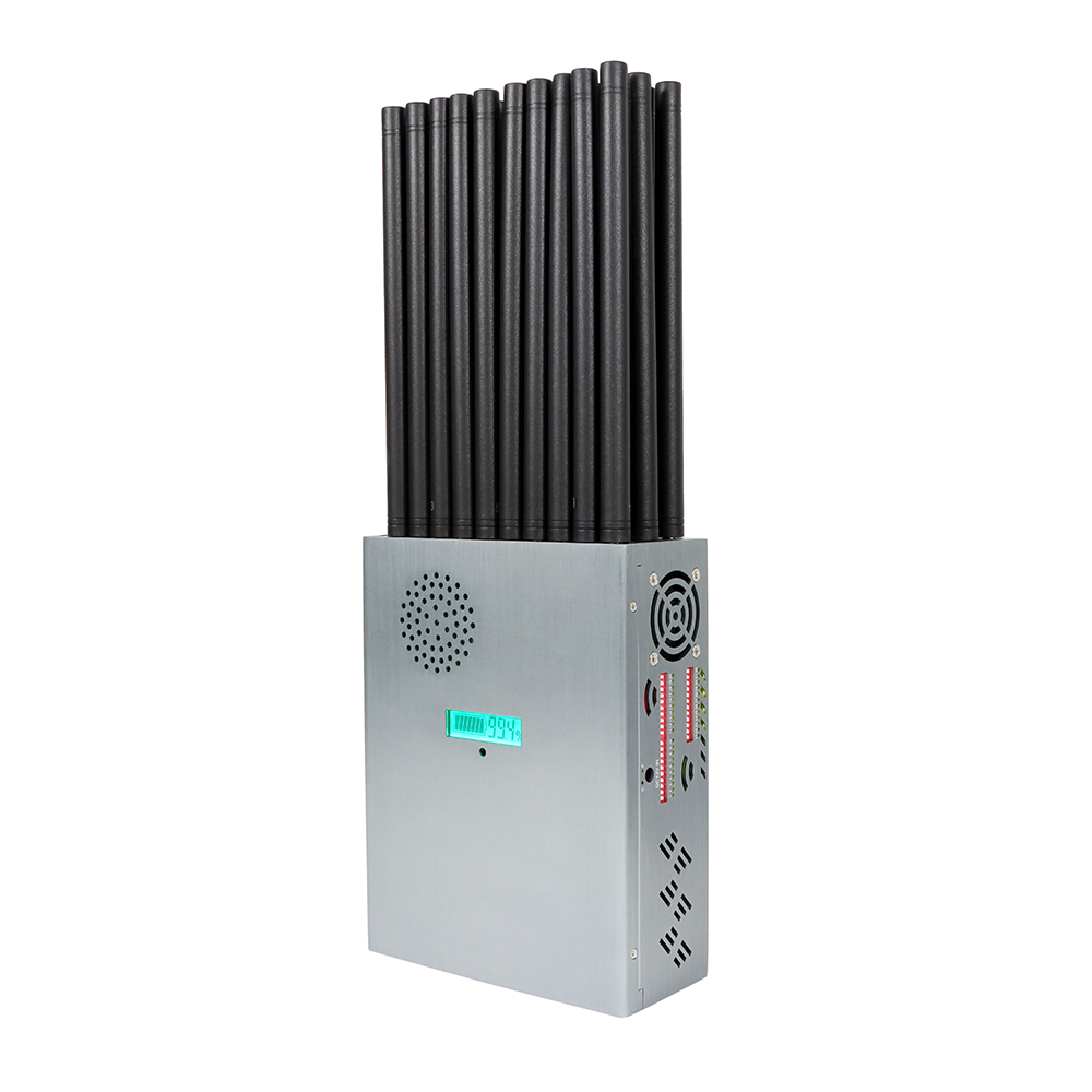 New Handheld 32 Bands FM Radio Wi-Fi 7&6E Wi-Fi2.4G Wi-Fi5G GPS LOJACK  LORA UHF VHF 433 315 868 CDMA GSM 3G 4G 5G Cell Phone Signal Jammer, Battery  capacity LCD Display, With Nylon Cover For Portable , 32 Watts Jamming up to 25m