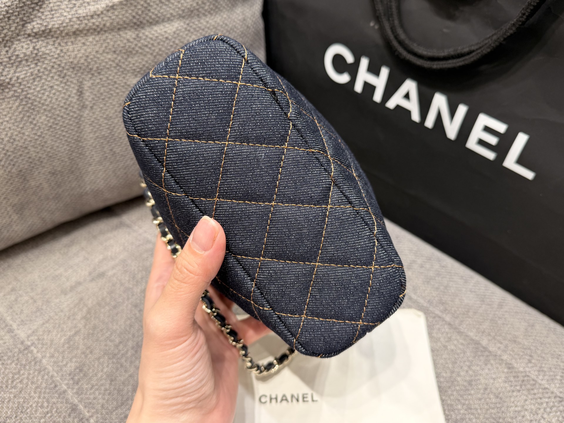 Chanel Classic Denim Chain Handbag