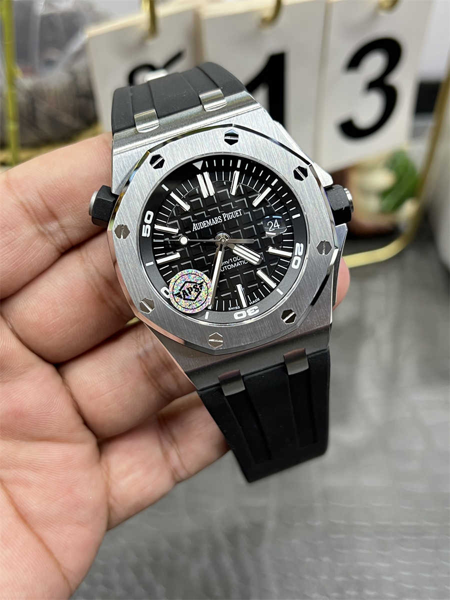 APS Audemars Piguet Royal Oak Offshore Diver 15703ST Replica – 42mm Steel Case, Black Dial, Cal.3120 Automatic Clone