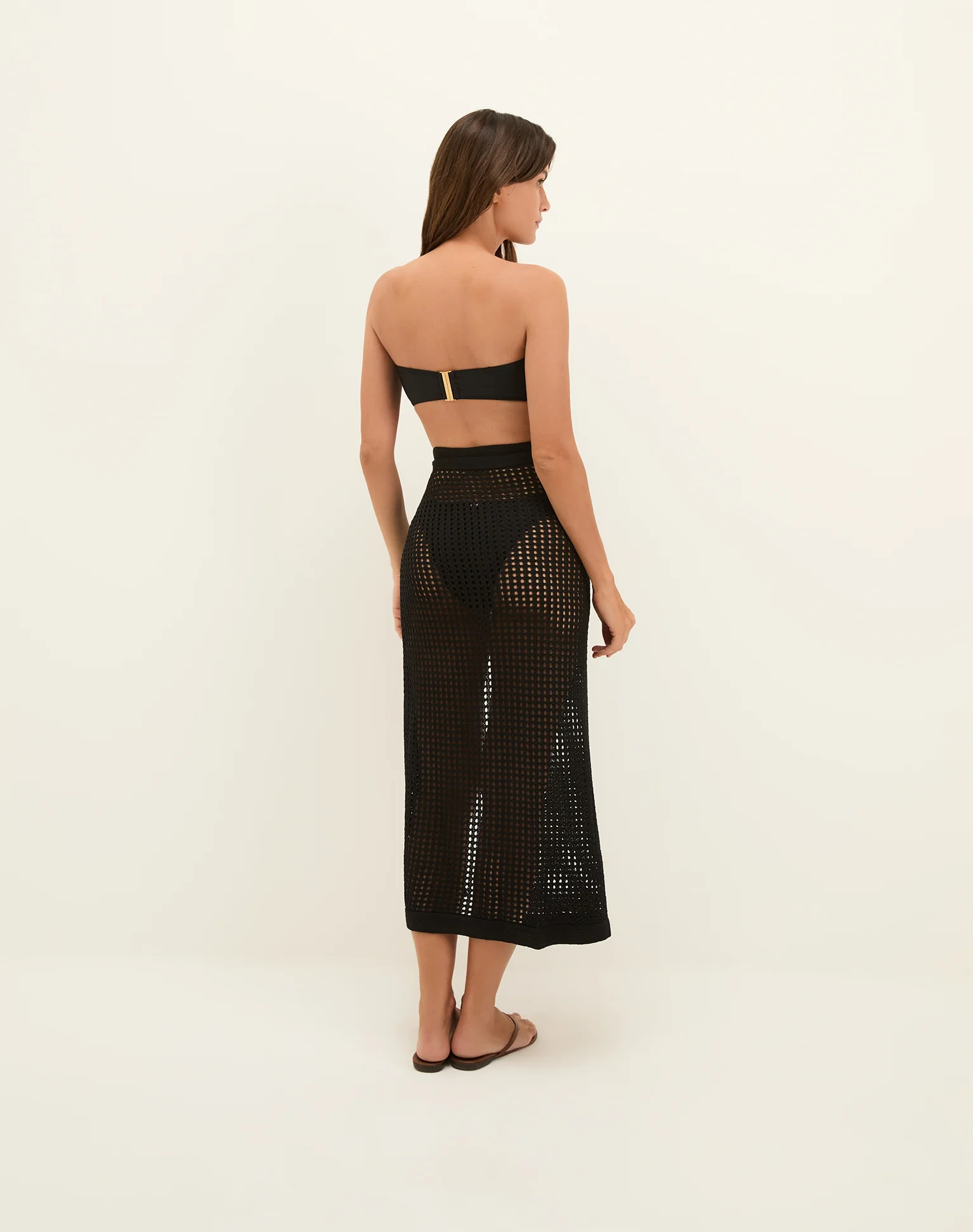Knit Rena Midi Pareo - Black