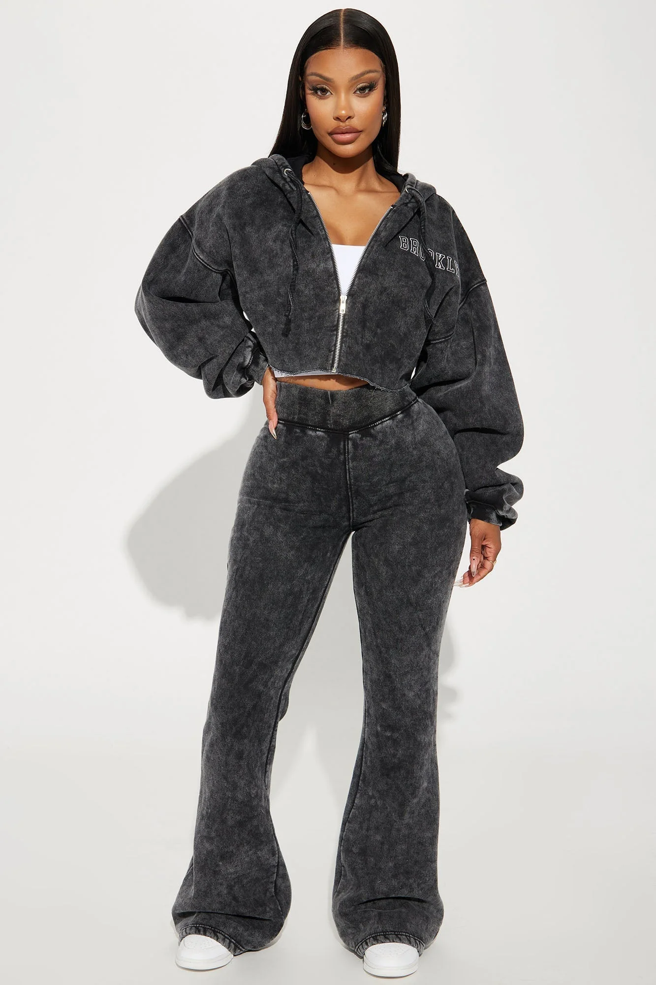 Brooklyn City Washed Hoodie - Black Wash
